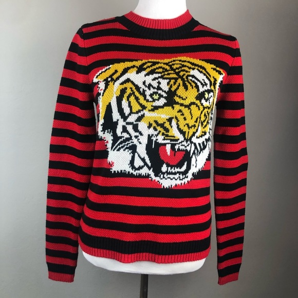 Nasty Gal Striped Tiger Sweater Small 